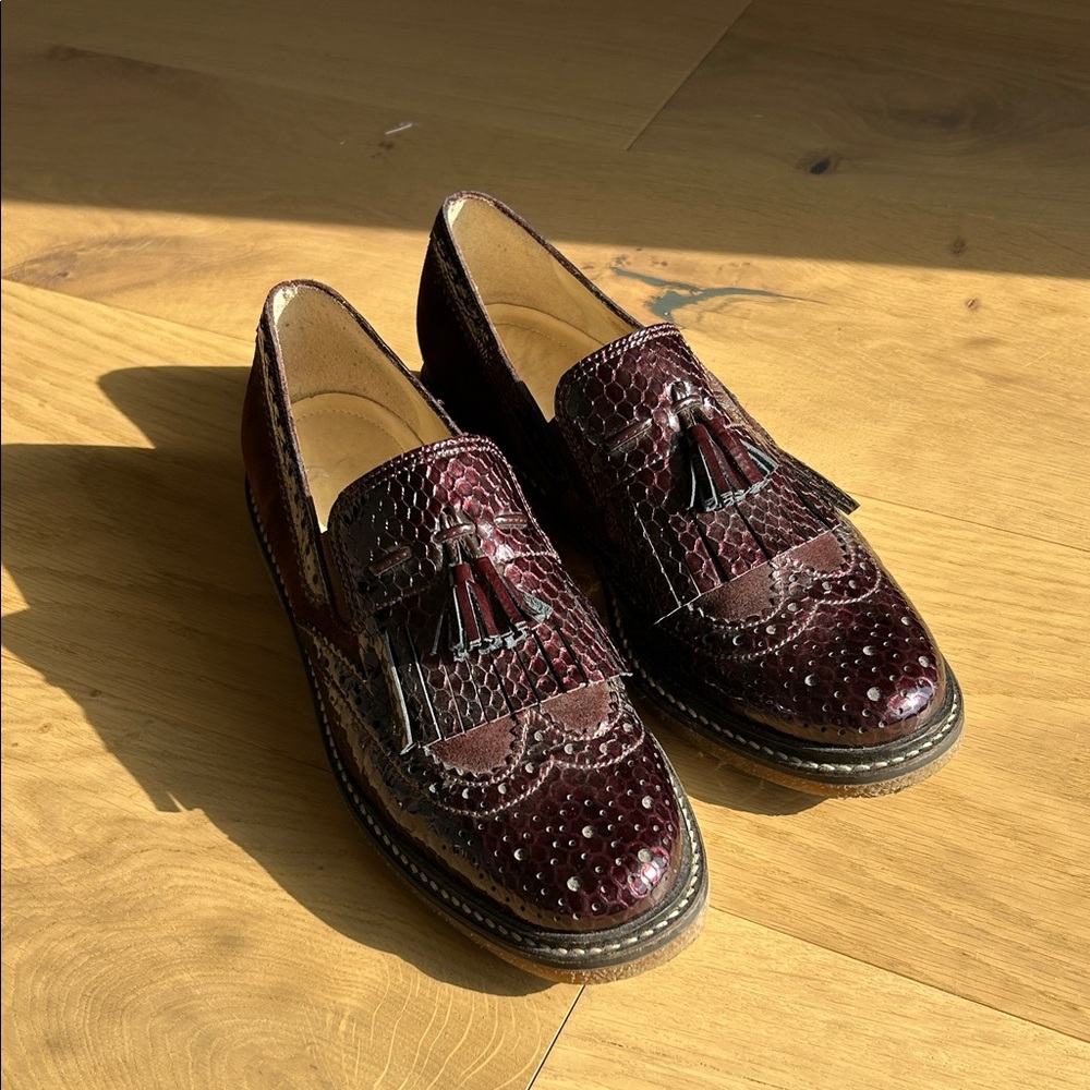 ARA  Burgundy/Wine Color Tassel Oxford shoes